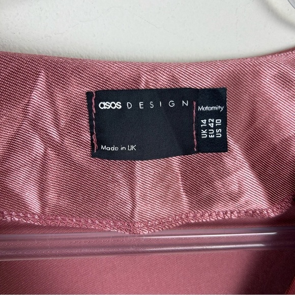 ASOS Design Maternity Stretch Satin wrap midi dress size: 10 - Picture 9 of 15